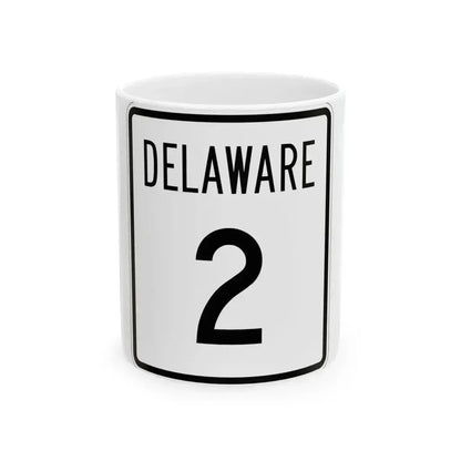Delaware 2 1955 (Delaware) (Road Sign) White Coffee Mug 11oz - Go Mug Yourself