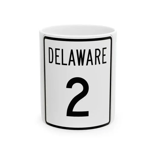 Delaware 2 1955 (Delaware) (Road Sign) White Coffee Mug 11oz - Go Mug Yourself