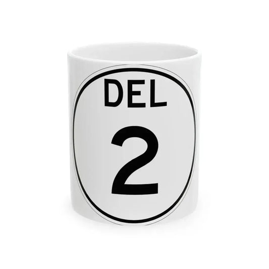 Delaware 2 1964 (Delaware) (Road Sign) White Coffee Mug 11oz - Go Mug Yourself