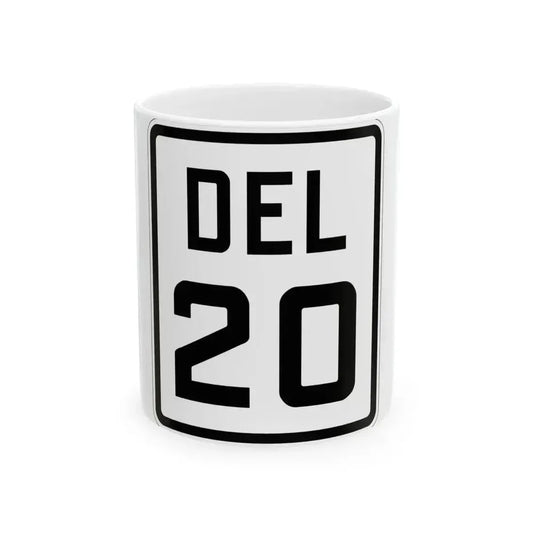 Delaware 20 1926 (Delaware) (Road Sign) White Coffee Mug 11oz - Go Mug Yourself