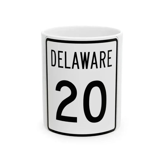 Delaware 20 1955 (Delaware) (Road Sign) White Coffee Mug 11oz - Go Mug Yourself