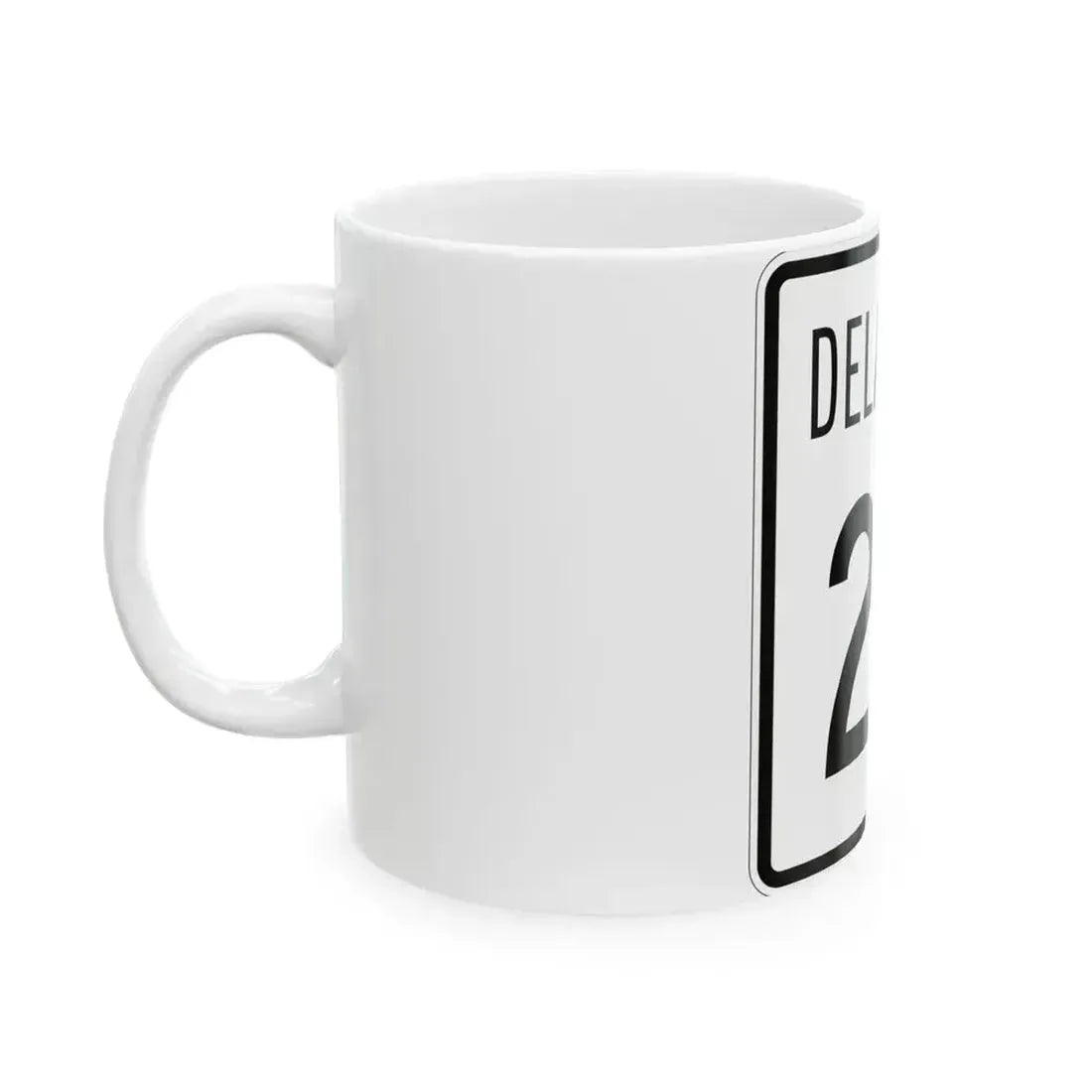 Delaware 20 1955 (Delaware) (Road Sign) White Coffee Mug - Go Mug Yourself