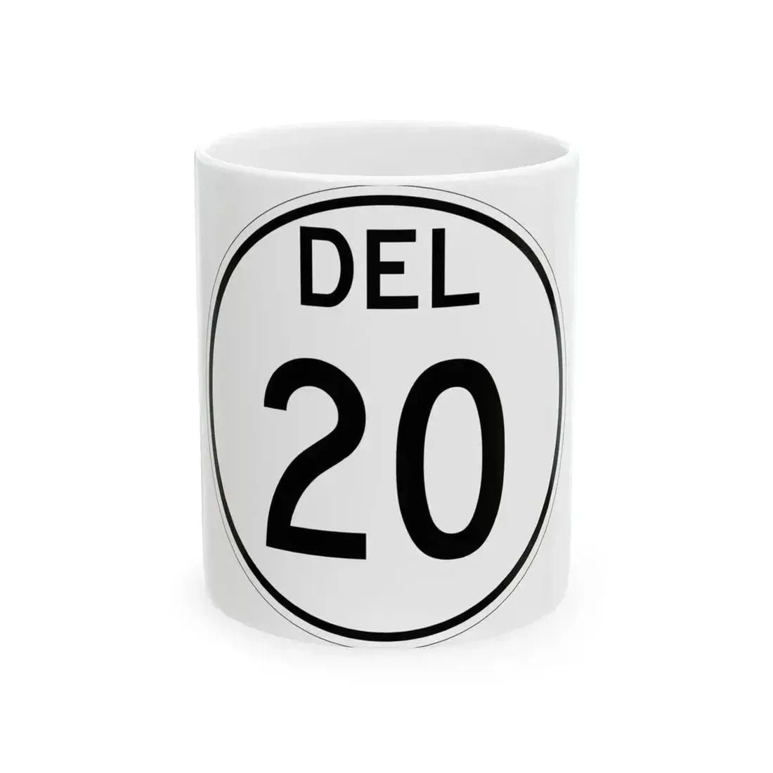 Delaware 20 1964 (Delaware) (Road Sign) White Coffee Mug 11oz - Go Mug Yourself