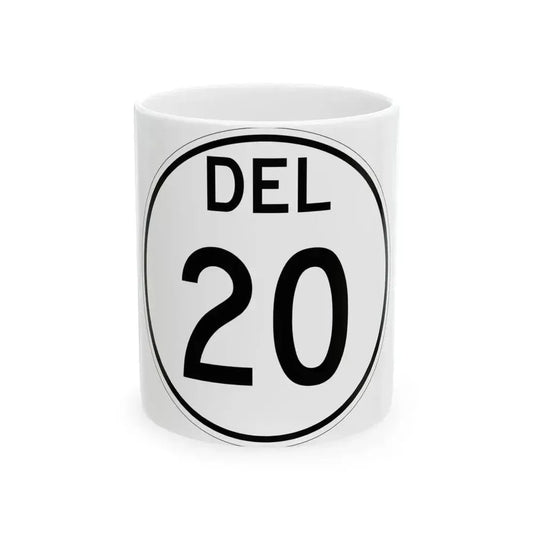 Delaware 20 1964 (Delaware) (Road Sign) White Coffee Mug 11oz - Go Mug Yourself