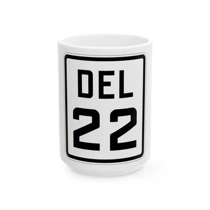 Delaware 22 1926 (Delaware) (Road Sign) White Coffee Mug 15oz - Go Mug Yourself