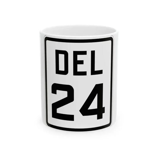 Delaware 24 1926 (Delaware) (Road Sign) White Coffee Mug 11oz - Go Mug Yourself