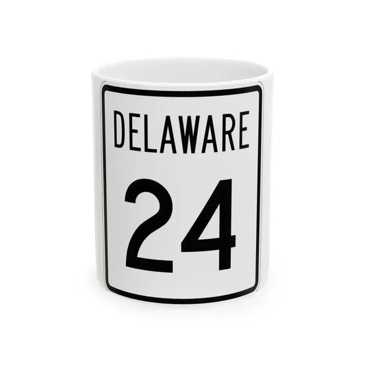 Delaware 24 1955 (Delaware) (Road Sign) White Coffee Mug 11oz - Go Mug Yourself