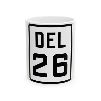 Delaware 26 1926 (Delaware) (Road Sign) White Coffee Mug 11oz - Go Mug Yourself
