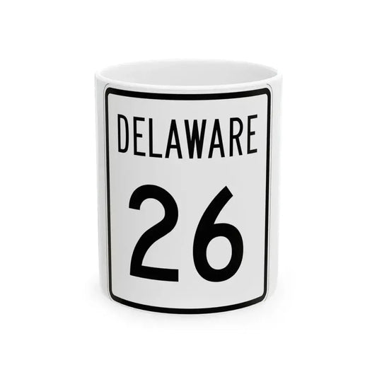 Delaware 26 1955 (Delaware) (Road Sign) White Coffee Mug 11oz - Go Mug Yourself