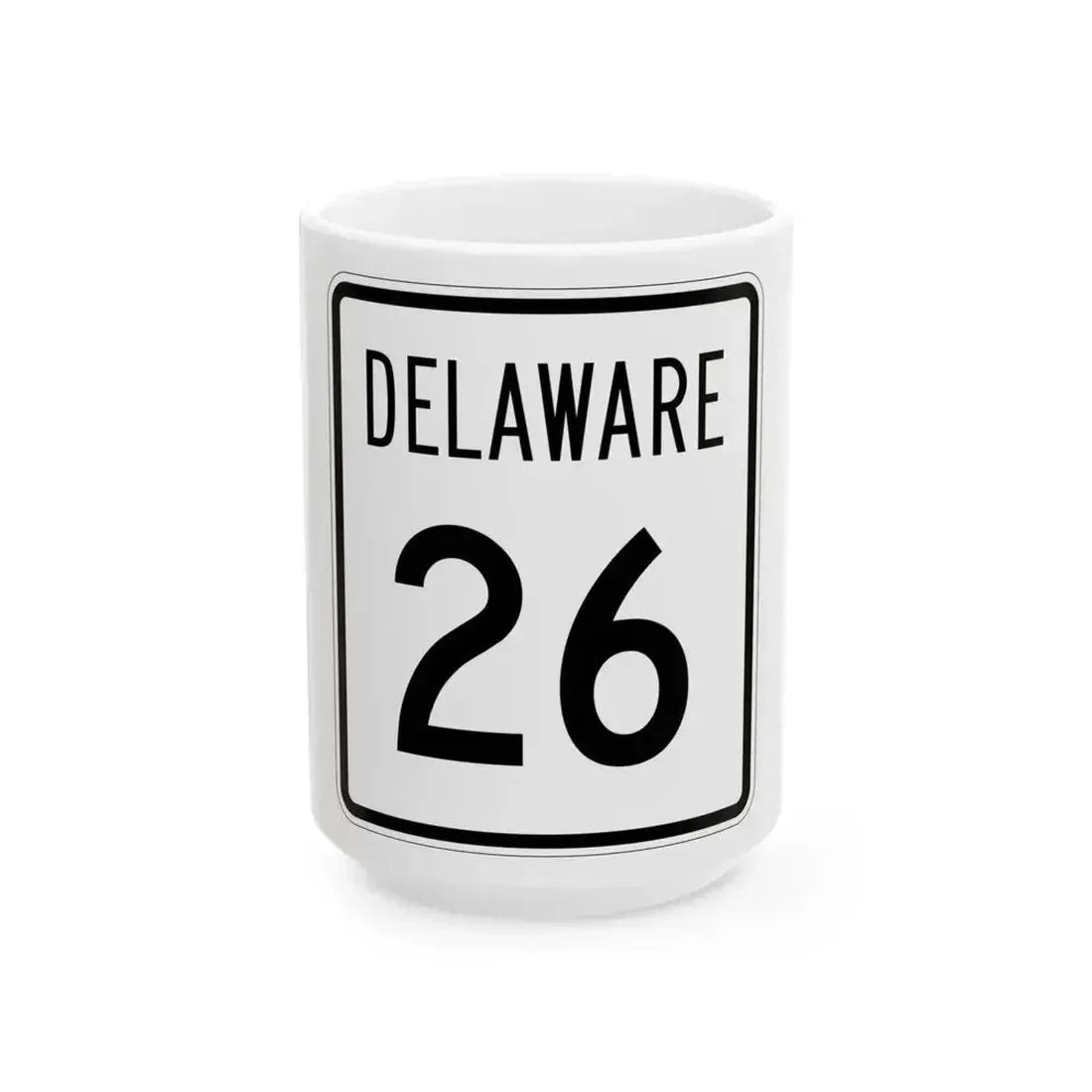 Delaware 26 1955 (Delaware) (Road Sign) White Coffee Mug 15oz - Go Mug Yourself