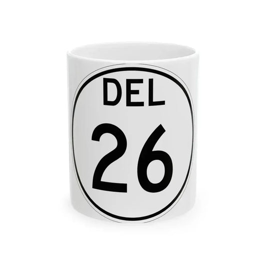 Delaware 26 1964 (Delaware) (Road Sign) White Coffee Mug 11oz - Go Mug Yourself