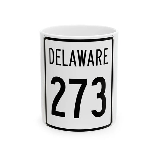 Delaware 273 1955 (Delaware) (Road Sign) White Coffee Mug 11oz - Go Mug Yourself