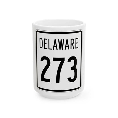 Delaware 273 1955 (Delaware) (Road Sign) White Coffee Mug 15oz - Go Mug Yourself