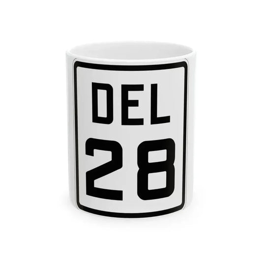 Delaware 28 1926 (Delaware) (Road Sign) White Coffee Mug 11oz - Go Mug Yourself