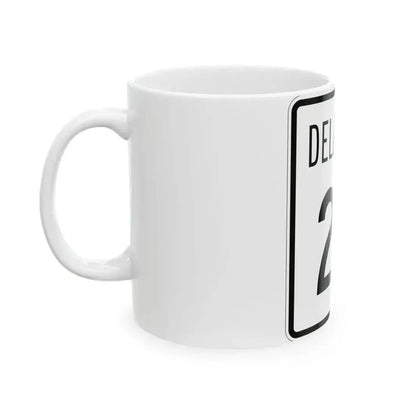 Delaware 28 1955 (Delaware) (Road Sign) White Coffee Mug - Go Mug Yourself