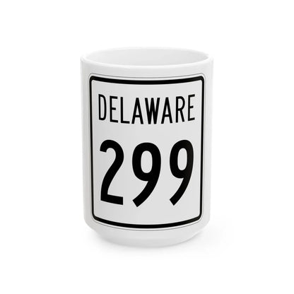 Delaware 299 1955 (Delaware) (Road Sign) White Coffee Mug 15oz - Go Mug Yourself