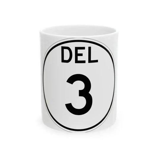 Delaware 3 1964 (Delaware) (Road Sign) White Coffee Mug 11oz - Go Mug Yourself