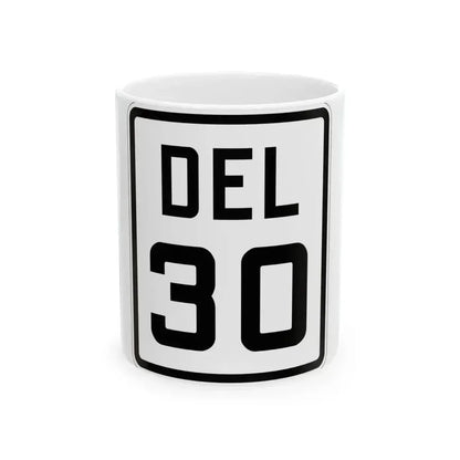 Delaware 30 1926 (Delaware) (Road Sign) White Coffee Mug 11oz - Go Mug Yourself