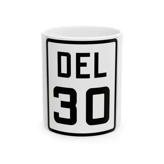 Delaware 30 1926 (Delaware) (Road Sign) White Coffee Mug 11oz - Go Mug Yourself