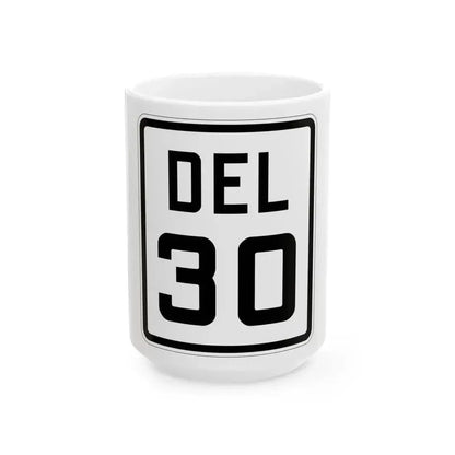Delaware 30 1926 (Delaware) (Road Sign) White Coffee Mug 15oz - Go Mug Yourself