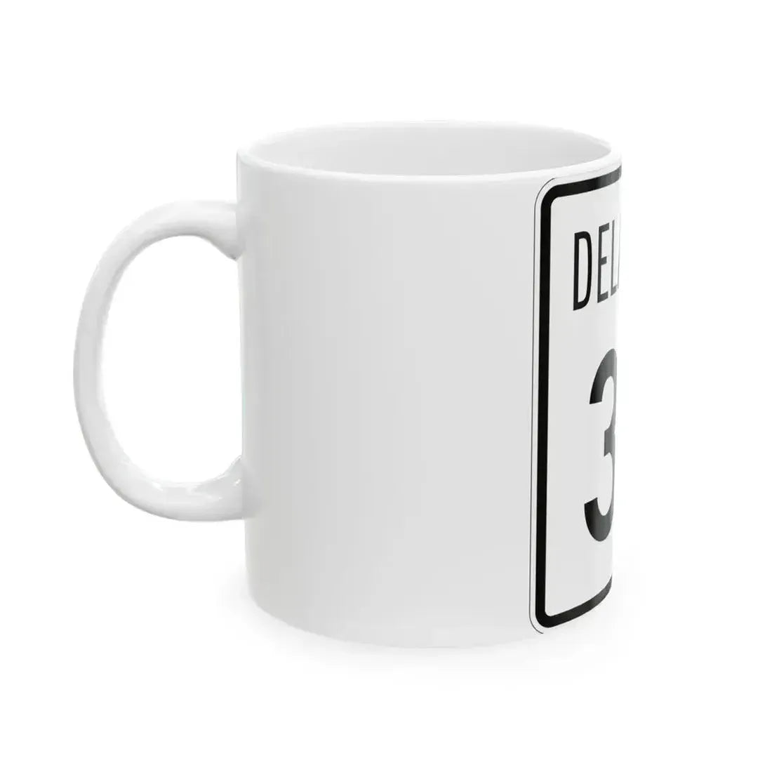Delaware 30 1955 (Delaware) (Road Sign) White Coffee Mug - Go Mug Yourself