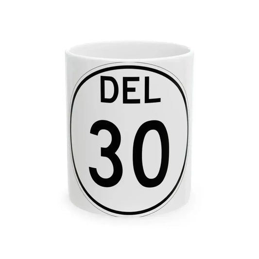 Delaware 30 1964 (Delaware) (Road Sign) White Coffee Mug 11oz - Go Mug Yourself