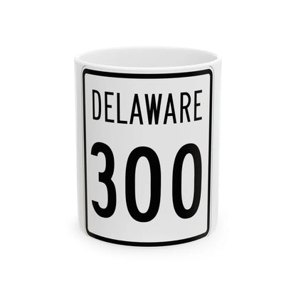 Delaware 300 1955 (Delaware) (Road Sign) White Coffee Mug 11oz - Go Mug Yourself