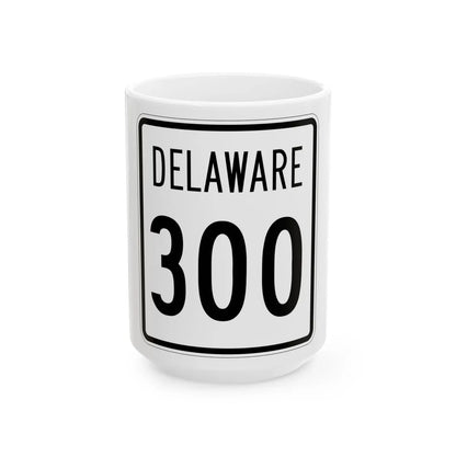 Delaware 300 1955 (Delaware) (Road Sign) White Coffee Mug 15oz - Go Mug Yourself