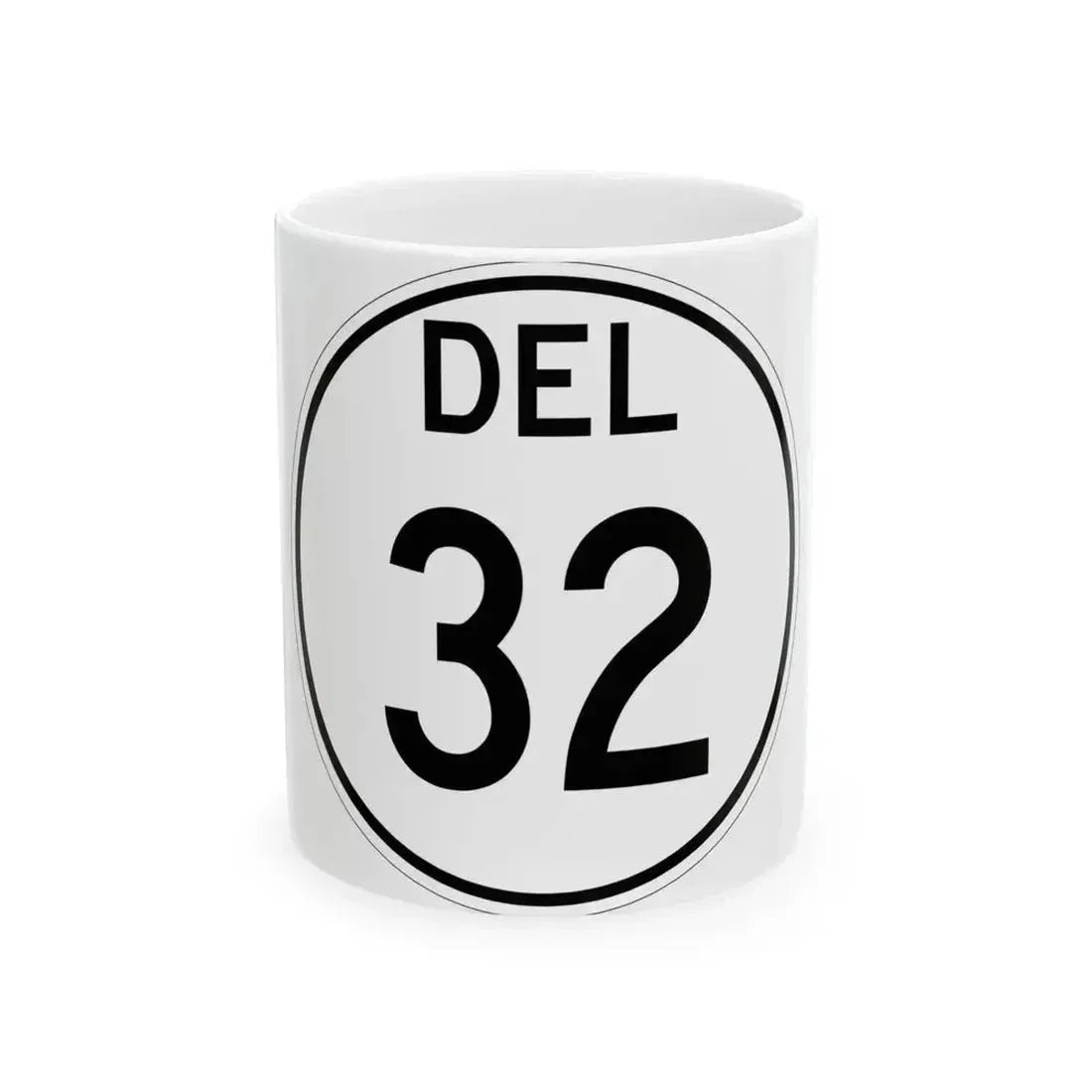 Delaware 32 1964 (Delaware) (Road Sign) White Coffee Mug 11oz - Go Mug Yourself