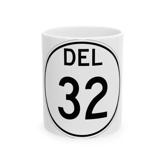 Delaware 32 1964 (Delaware) (Road Sign) White Coffee Mug 11oz - Go Mug Yourself