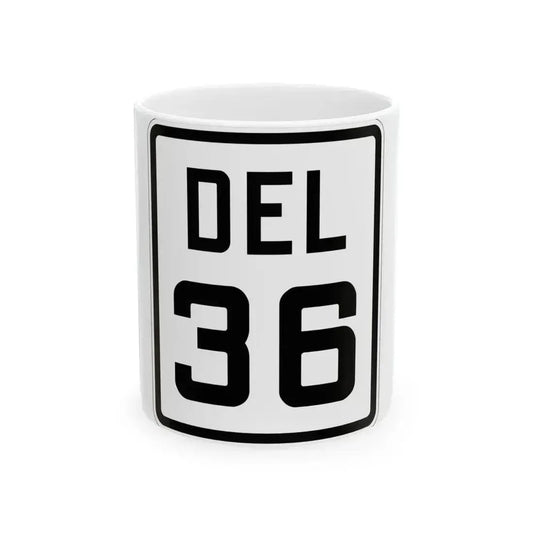 Delaware 36 1926 (Delaware) (Road Sign) White Coffee Mug 11oz - Go Mug Yourself