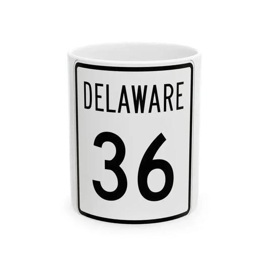 Delaware 36 1955 (Delaware) (Road Sign) White Coffee Mug 11oz - Go Mug Yourself