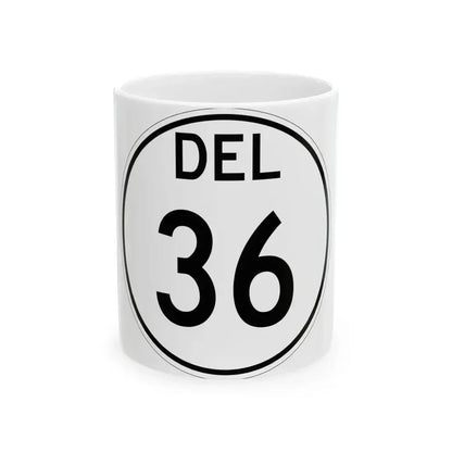 Delaware 36 1964 (Delaware) (Road Sign) White Coffee Mug 11oz - Go Mug Yourself
