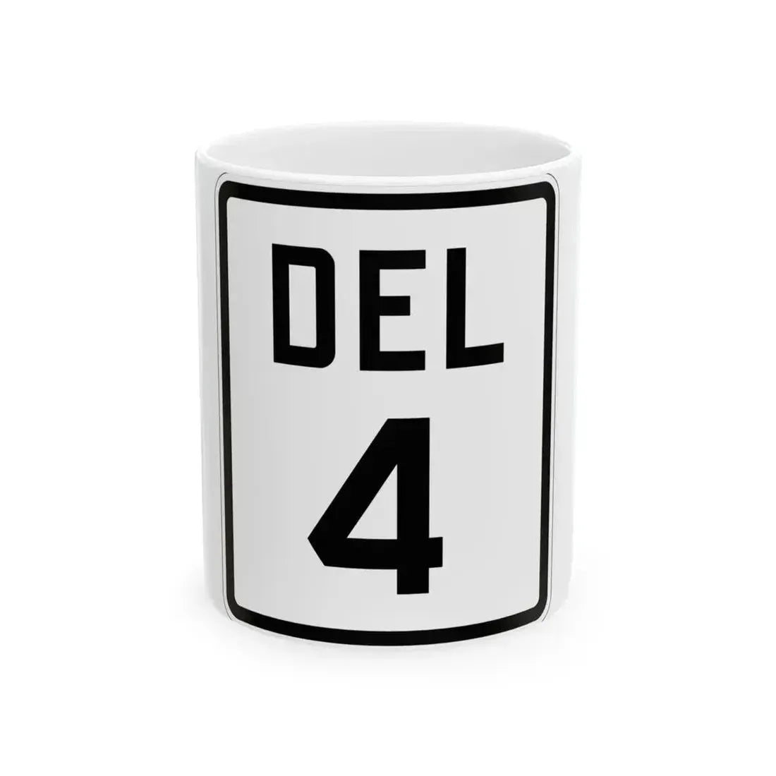 Delaware 4 1926 (Delaware) (Road Sign) White Coffee Mug 11oz - Go Mug Yourself
