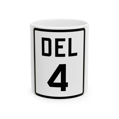Delaware 4 1926 (Delaware) (Road Sign) White Coffee Mug 11oz - Go Mug Yourself