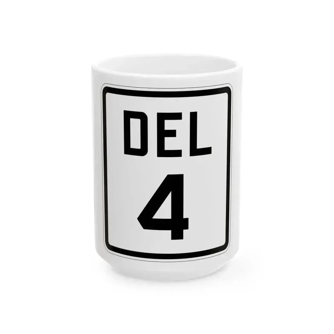 Delaware 4 1926 (Delaware) (Road Sign) White Coffee Mug 15oz - Go Mug Yourself