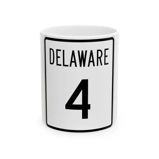 Delaware 4 1955 (Delaware) (Road Sign) White Coffee Mug 11oz - Go Mug Yourself