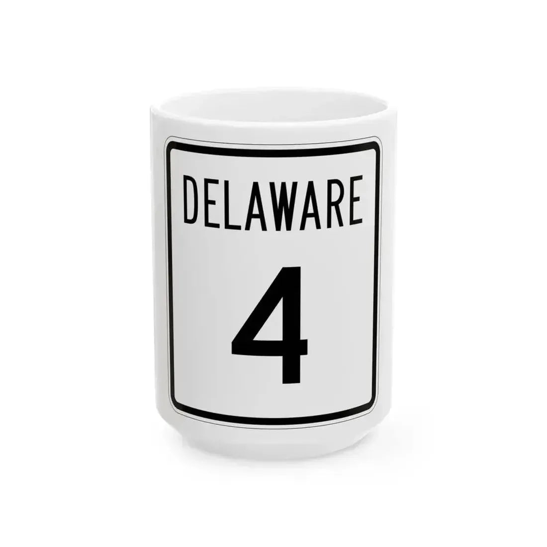 Delaware 4 1955 (Delaware) (Road Sign) White Coffee Mug 15oz - Go Mug Yourself