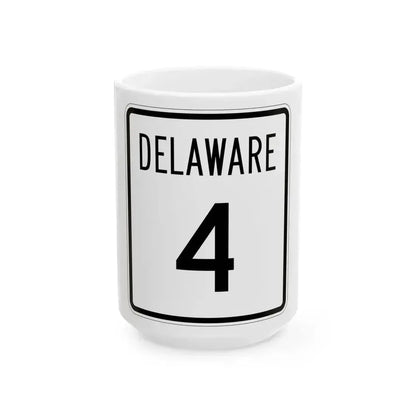 Delaware 4 1955 (Delaware) (Road Sign) White Coffee Mug 15oz - Go Mug Yourself