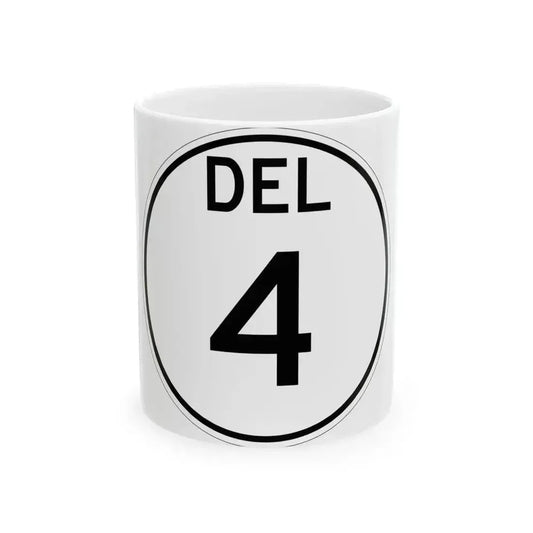 Delaware 4 1964 (Delaware) (Road Sign) White Coffee Mug 11oz - Go Mug Yourself