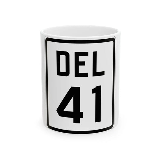 Delaware 41 1926 (Delaware) (Road Sign) White Coffee Mug 11oz - Go Mug Yourself