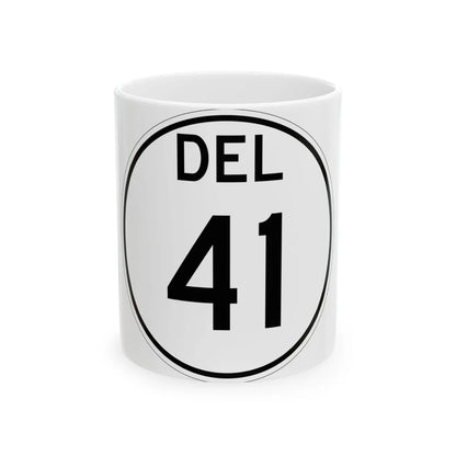 Delaware 41 1964 (Delaware) (Road Sign) White Coffee Mug 11oz - Go Mug Yourself