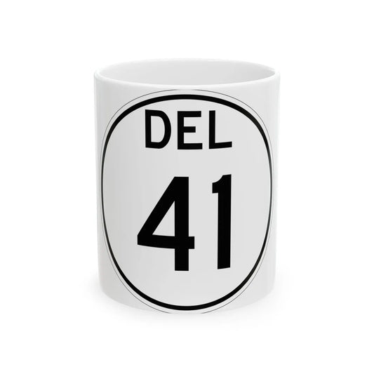 Delaware 41 1964 (Delaware) (Road Sign) White Coffee Mug 11oz - Go Mug Yourself