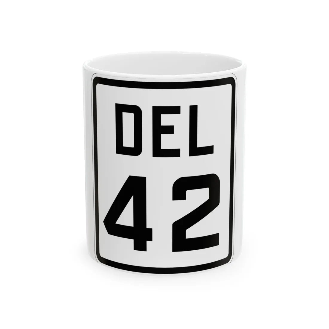 Delaware 42 1926 (Delaware) (Road Sign) White Coffee Mug 11oz - Go Mug Yourself