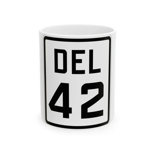 Delaware 42 1926 (Delaware) (Road Sign) White Coffee Mug 11oz - Go Mug Yourself