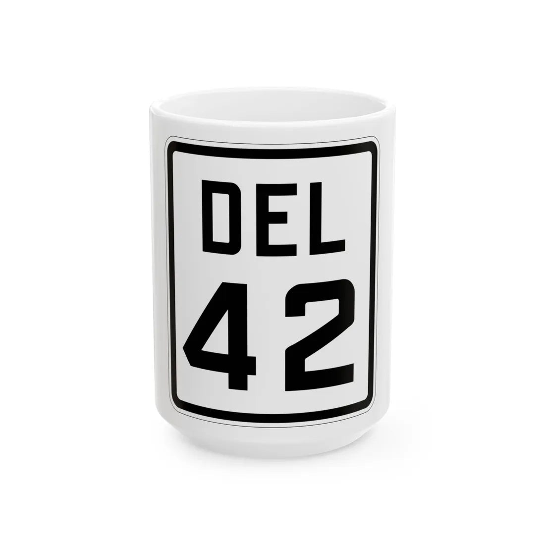 Delaware 42 1926 (Delaware) (Road Sign) White Coffee Mug 15oz - Go Mug Yourself