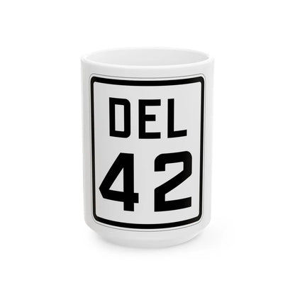 Delaware 42 1926 (Delaware) (Road Sign) White Coffee Mug 15oz - Go Mug Yourself