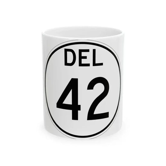 Delaware 42 1964 (Delaware) (Road Sign) White Coffee Mug 11oz - Go Mug Yourself