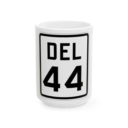 Delaware 44 1926 (Delaware) (Road Sign) White Coffee Mug 15oz - Go Mug Yourself