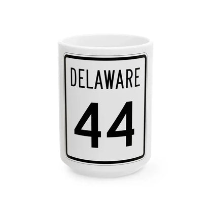 Delaware 44 1955 (Delaware) (Road Sign) White Coffee Mug 15oz - Go Mug Yourself